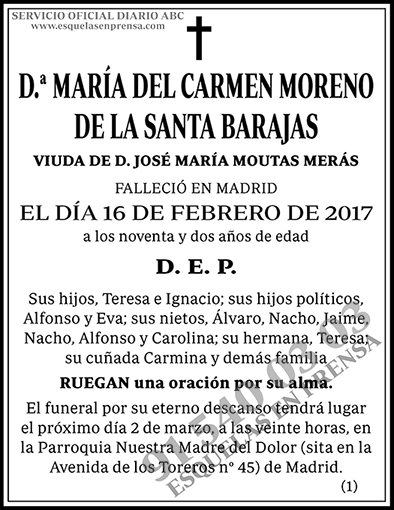 María del Carmen Moreno de la Santa Barajas